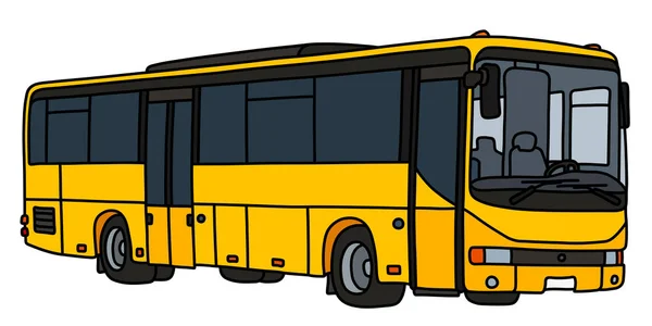 Dibujo Vectorizado Mano Autobús Turístico Amarillo — Archivo Imágenes Vectoriales