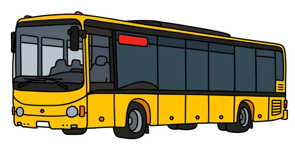 黄色の市バスのベクトル化された手描き — ストックベクタ