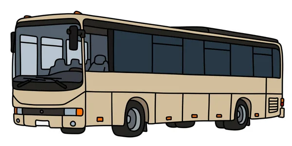 Desenho Mão Vetorizado Ônibus Creme — Vetor de Stock