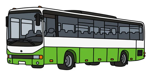 Dibujo Vectorizado Mano Autobús Verde Claro Blanco — Archivo Imágenes Vectoriales