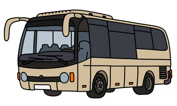 Desenho Mão Vetorizado Ônibus Turístico Bege Claro —  Vetores de Stock
