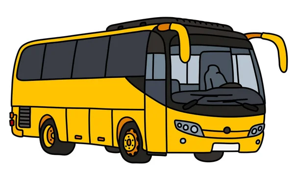 Dibujo Vectorizado Mano Autobús Turístico Amarillo — Vector de stock