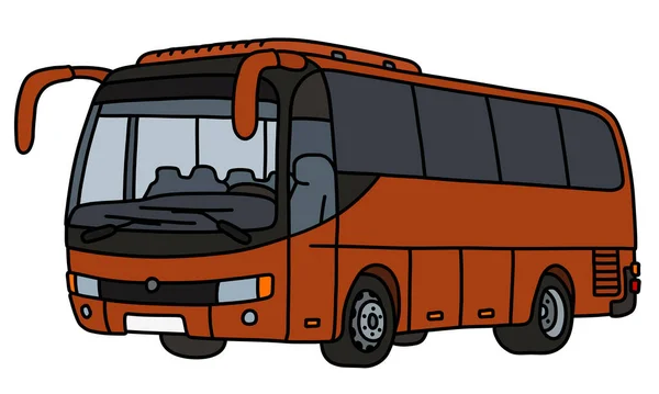 Векторизованный Рисунок Руки Коричневого Автобуса — стоковый вектор