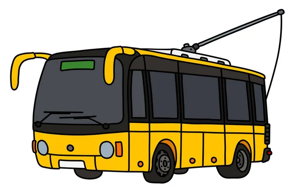 Desenho Mão Vetorizado Ônibus Carrinho Amarelo — Vetor de Stock