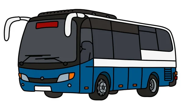 Dibujo Vectorizado Mano Autobús Urbano Azul Blanco — Vector de stock