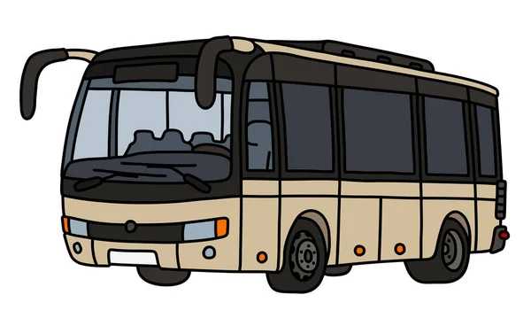 ライトベージュ市バスのベクトル化された手描き — ストックベクタ