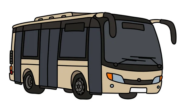 Векторний Малюнок Рук Легкого Бежевого Міського Автобуса — стоковий вектор