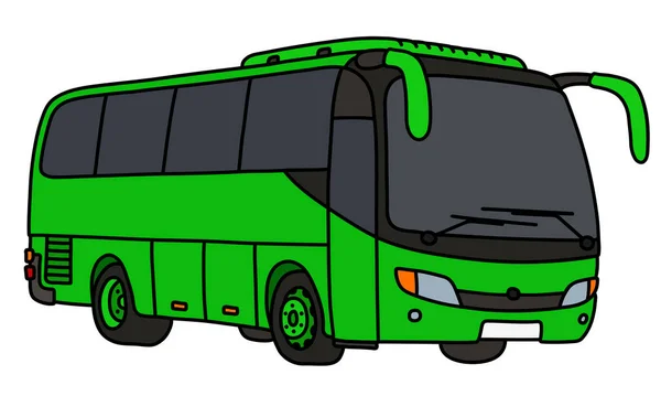 Desenho Mão Vetorizado Ônibus Turístico Verde Claro — Vetor de Stock