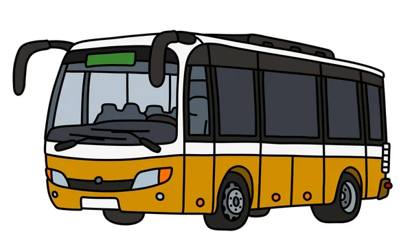 黄色与白色城市公交的矢量手绘 — 图库矢量图片