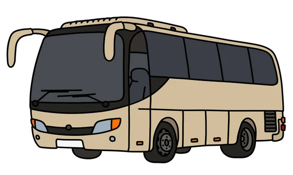 Desenho Mão Vetorizado Ônibus Turístico Bege Claro — Vetor de Stock
