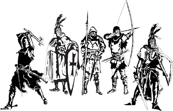 Soldats et Chevaliers — Image vectorielle
