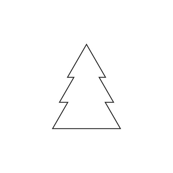 Liner Köknar Ağacı Simgesi Noel Konsepti Basitçe Vektör Illüstrasyonu — Stok Vektör