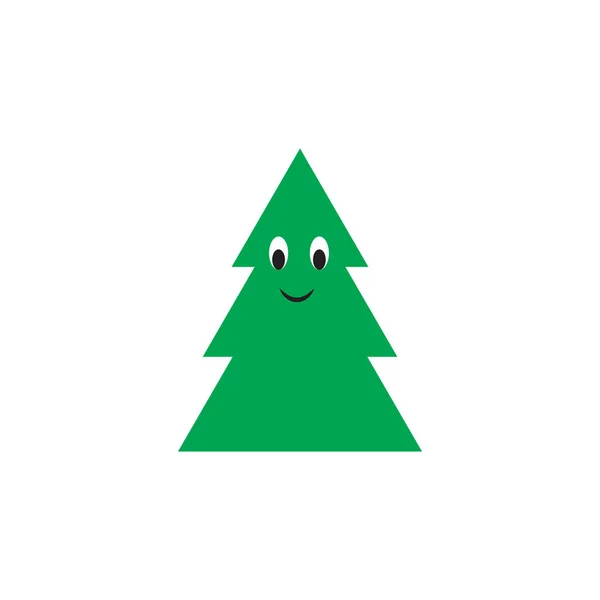 Legrační Zelená Jedle Ikona Vánoční Koncept Jednoduše Vektorové Ilustrace — Stockový vektor