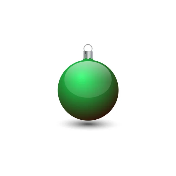 Gloed Groene Bal Pictogram Kerstmis Concept Gewoon Vector Illustratie — Stockvector