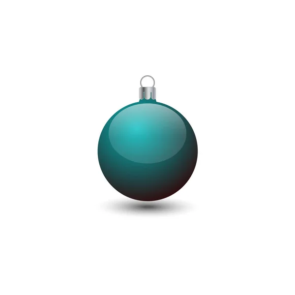 Gloeien Blauwe Bal Pictogram Kerstmis Concept Gewoon Vector Illustratie — Stockvector