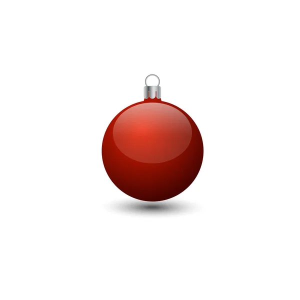 Brillante Icono Bola Roja Concepto Navidad Simplemente Vector Ilustración — Archivo Imágenes Vectoriales