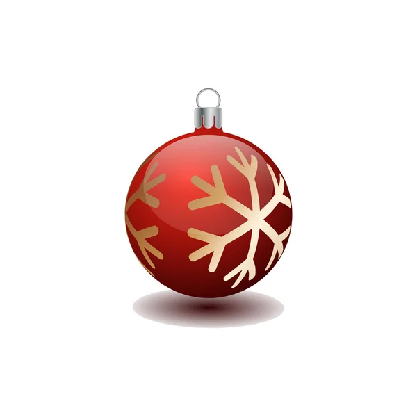 Brillante Icono Bola Roja Concepto Navidad Simplemente Vector Ilustración — Archivo Imágenes Vectoriales