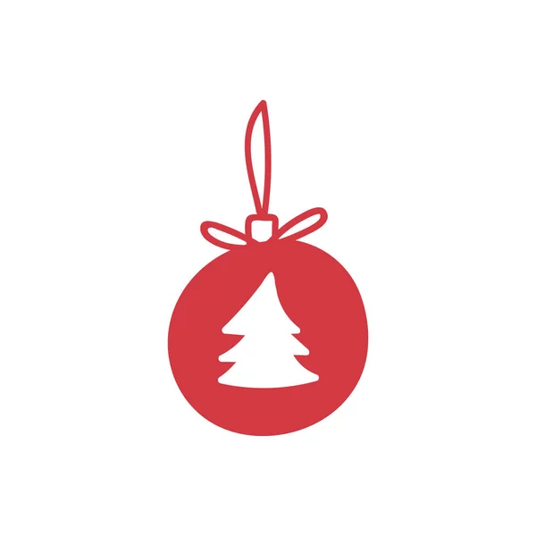 Icono Juguete Rojo Concepto Navidad Simplemente Vector Ilustración — Archivo Imágenes Vectoriales