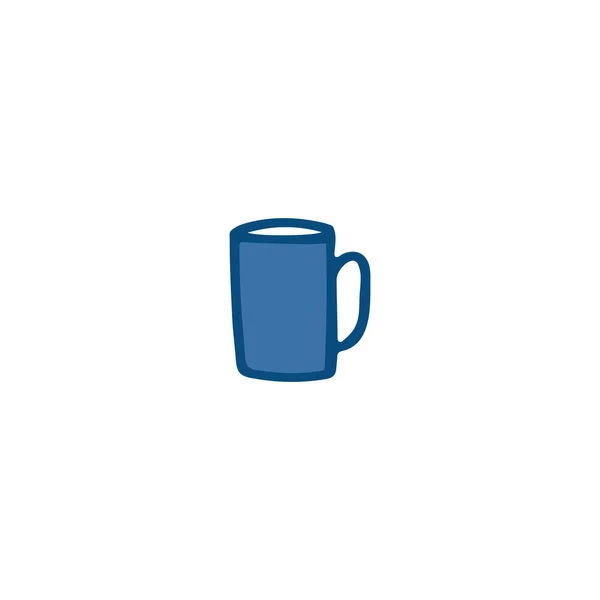 Blaue Tasse Mit Heißgetränk Symbol Weihnachtskonzept Einfach Vektorillustration — Stockvektor