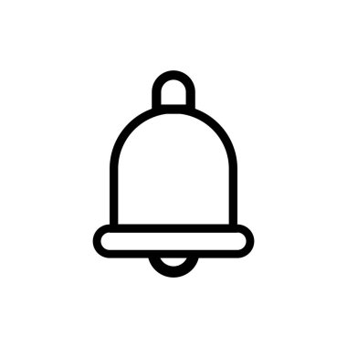 Beyaz arkaplanda çan simgesi olan mutlu noel kartı şablonu, basitçe vektör illüstrasyonu