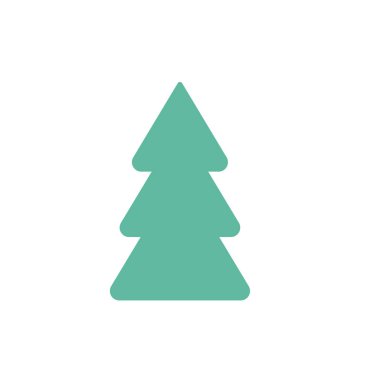 Yeşil köknar ağacı simgesi, Noel konsepti, basitçe vektör illüstrasyonu