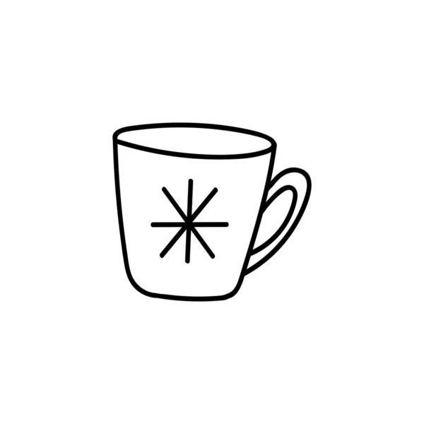 Taza Con Icono Bebida Caliente Concepto Navidad Ilustración Simplemente Vector — Vector de stock