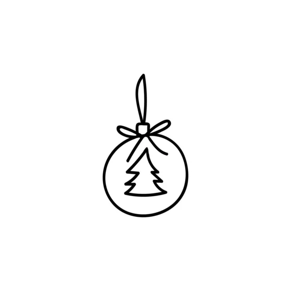 Значок Рождественский Бал Зимние Праздники Векторная Иллюстрация — стоковый вектор
