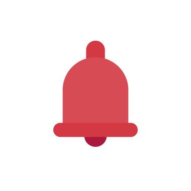 Beyaz arkaplanda çan simgesi olan mutlu noel kartı şablonu, basitçe vektör illüstrasyonu