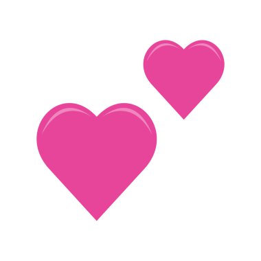 Pembe kalp sembolleri beyaza izole edilmiş.
