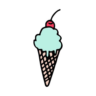 dondurma simgesi, basitçe vektör çizimi