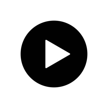 Beyaz arkaplanda izole edilmiş düz vektör simgesini oynat. Youtube simgesi.