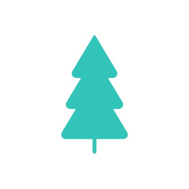 Yeşil köknar ağacı simgesi, Noel konsepti, basitçe vektör illüstrasyonu