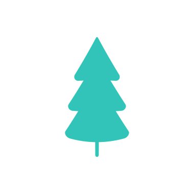 Yeşil köknar ağacı simgesi, Noel konsepti, basitçe vektör illüstrasyonu