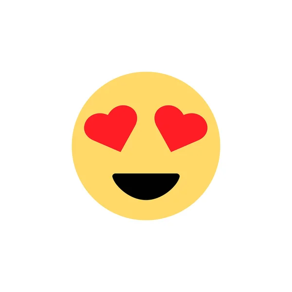 Emoji Sourire Jaune Avec Les Yeux Cœur Illustration Vectorielle — Image vectorielle