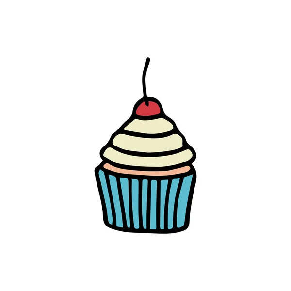 Icona Cupcake Semplicemente Illustrazione Vettoriale — Vettoriale Stock