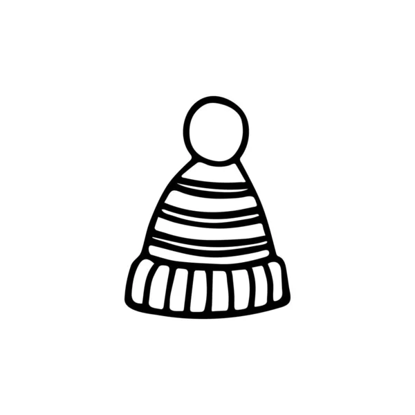 Doublure Bonnet Tricoté Icône Concept Noël Illustration Vectorielle Simple — Image vectorielle