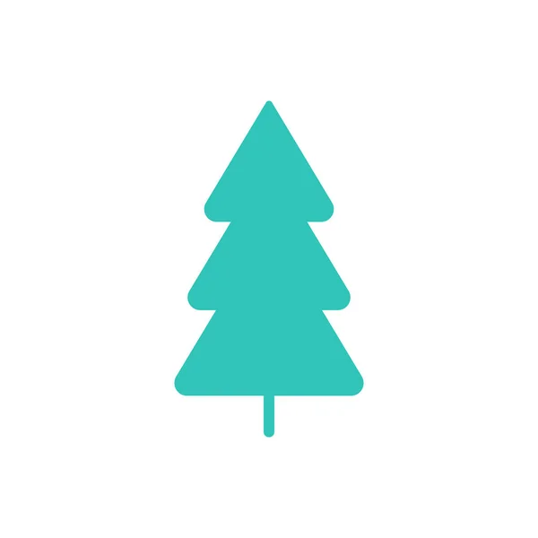 Zöld Fenyő Ikon Karácsonyi Koncepció Egyszerűen Vektor Illusztráció — Stock Vector
