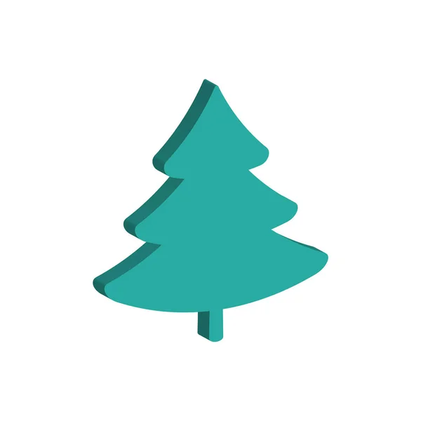 Ikona Zelené Jedle Vánoční Koncept Jednoduše Vektorová Ilustrace — Stockový vektor