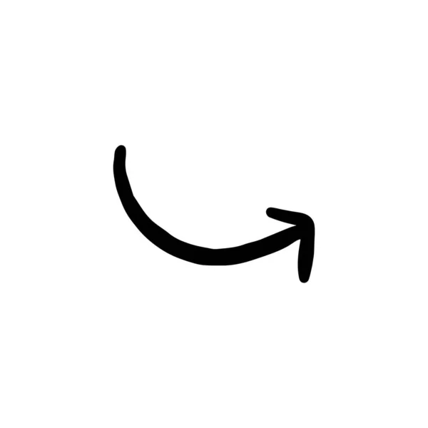 Nach Oben Gebogenes Pfeil Doodle Symbol Isoliert Auf Weißem Hintergrund — Stockvektor