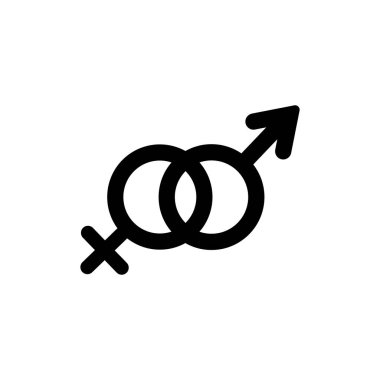 Kadın ve erkek işaret simgesi, basitçe vektör illüstrasyonu  