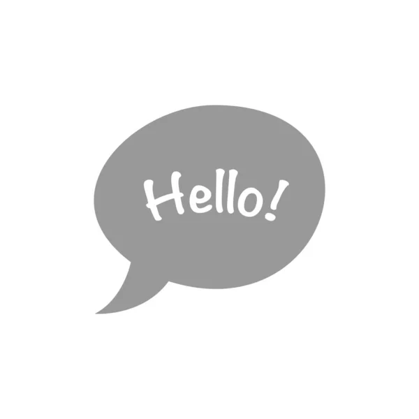 Speech Bubble Hello Lettering Simply Vector Illustration — 스톡 벡터