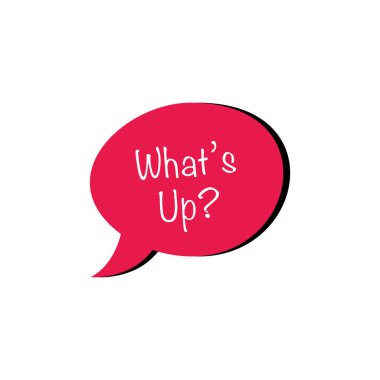 Harfleri ne olan kırmızı konuşma balonu, basitçe vektör çizimi  