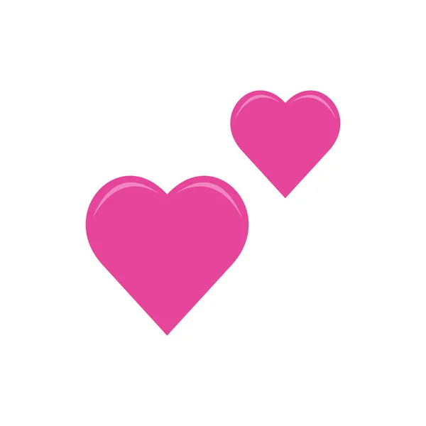 Pink Hearts Icons Simply Vector Illustration — 스톡 벡터