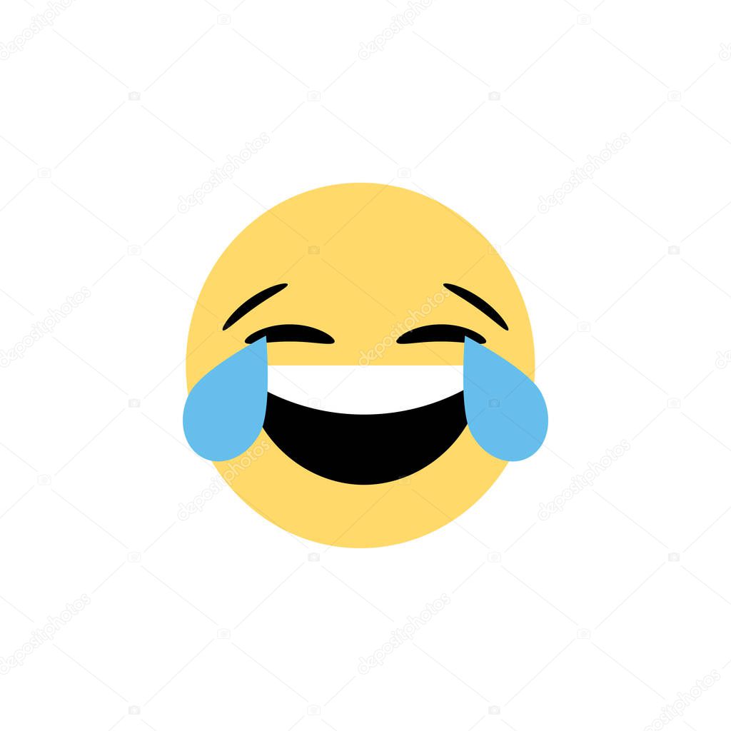 laughing emoji icon, simply vector illustration  
