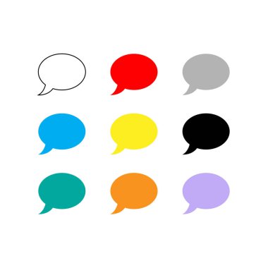 Renkli konuşma baloncukları kümesi, basitçe vektör illüstrasyonu  