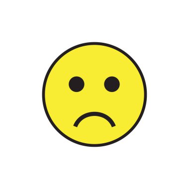 üzgün gülümseme simgesi, basitçe vektör çizimi  