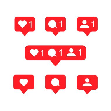 Sosyal medya simgeleri kümesi, basitçe vektör illüstrasyonu  