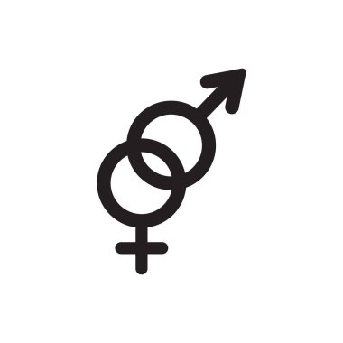 siyah erkek ve kadın işaretleri, basitçe vektör çizimi  