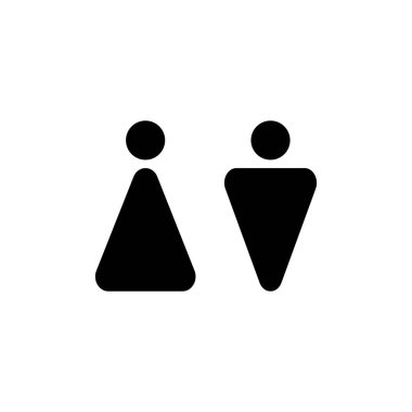 Erkek ve kadın simgeleri, basitçe vektör illüstrasyonu  