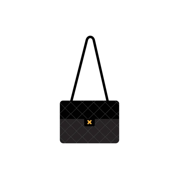 Sac Femme Noir Illustration Vectorielle Simple — Image vectorielle